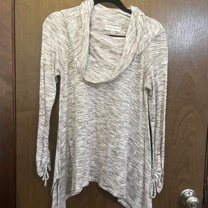 Mauve and Cream Knit Flowy Sweater